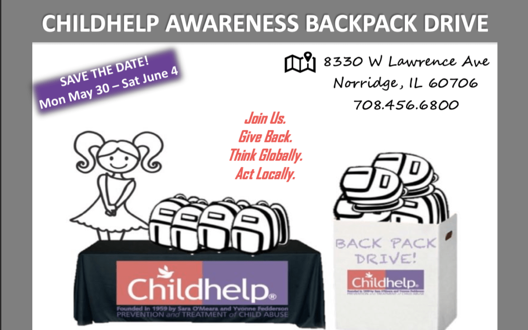 CHILDHELP BACKPACK DRIVE at our Store